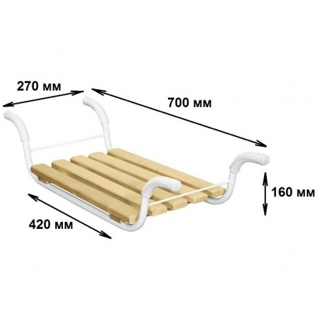 Сиденье в ванну  Классика &quot;Ника&quot; ( дер.,мет. )  СВ2 - фото 2