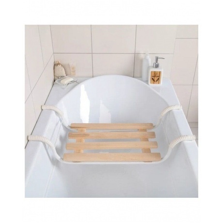 Сиденье в ванну  Эконом &quot;Ника&quot; ( дер.,мет. )  СВ1 - фото 4