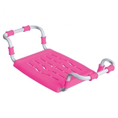 Сиденье в ванну  раздвиж. пластик "Ника" (метал. 63-70 см) розов...