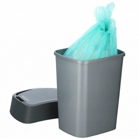 Контейнер для мусора FLIP BIN 9л серебристый/графит - фото 4