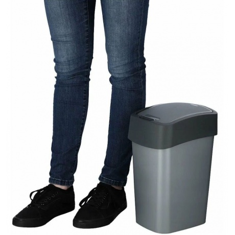 Контейнер для мусора FLIP BIN 9л серебристый/графит - фото 5