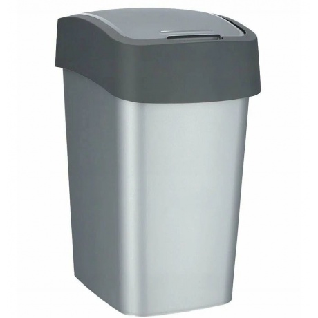 Контейнер для мусора FLIP BIN 9л серебристый/графит - фото 7