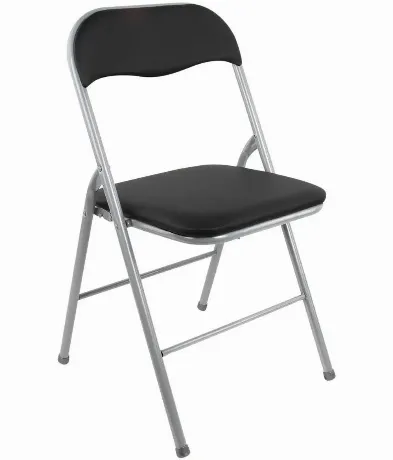 Стул складной BRABIX Golf CF-007, серебристый каркас, кож.зам чё...