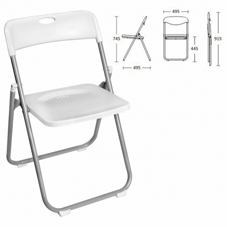 Стул складной BRABIX Golf Lite CF-017, серебристый каркас, пласт...