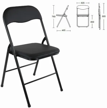 Стулья складные BRABIX Golf CF-007, КОМПЛЕКТ 4шт., черный каркас...