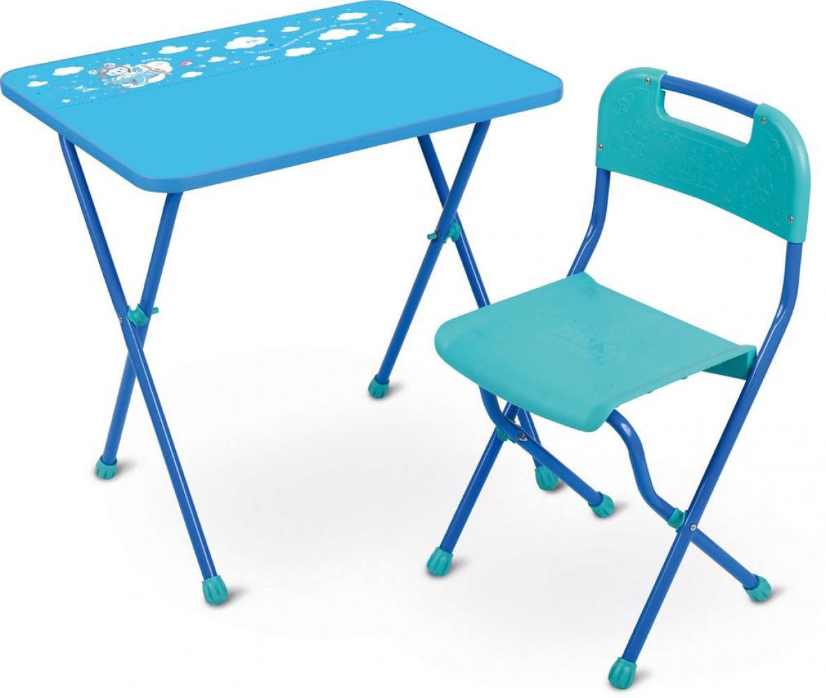 Комплект Алина дет. (3-7 лет, стол+стул пластм ,выс.57 см) голубой КА2/Г комплект дет с азбукой от 3 до 7 лет стол выс 60см меняется угол наклона стул замша nкр1 1