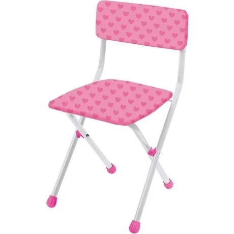 Стул  детский складной "Умница" (моющийся) сердечки на розовом С...