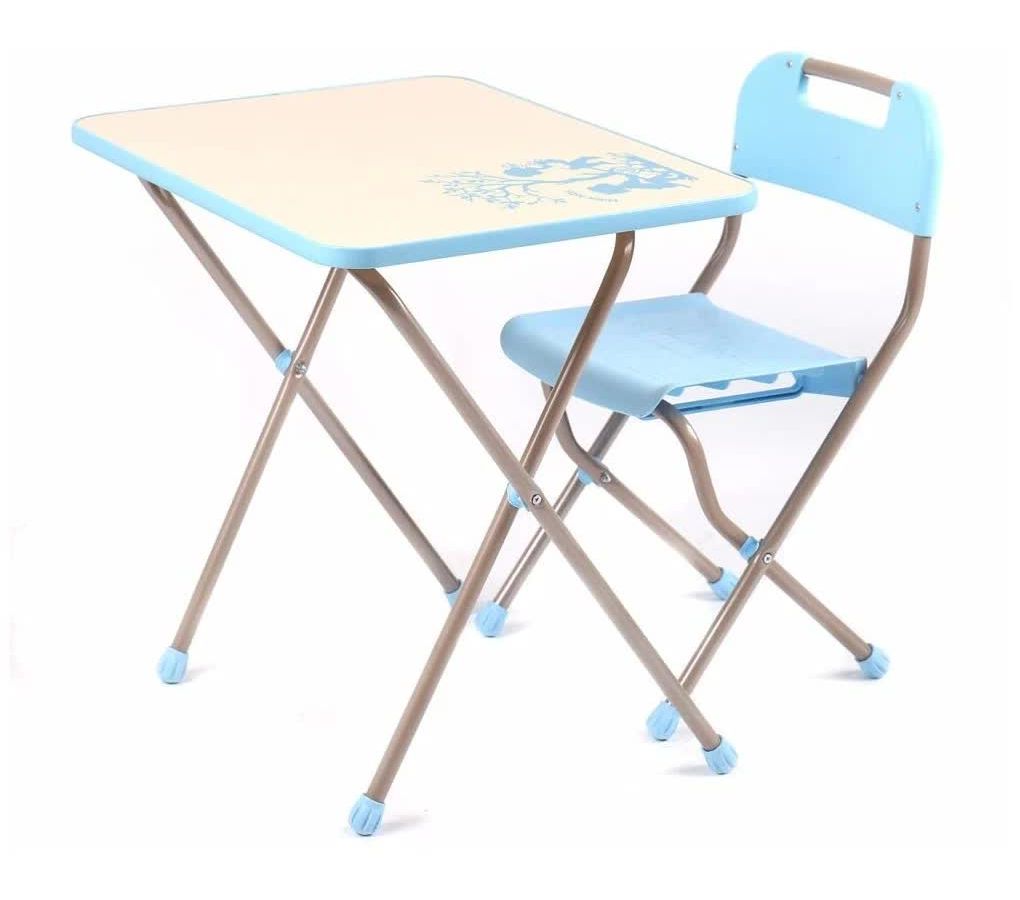 Комплект дет. с рис. в стиле Ретро (от 3 до 7 лет, стол выс. 57см + стул пласт.)голуб/беж КПР/1