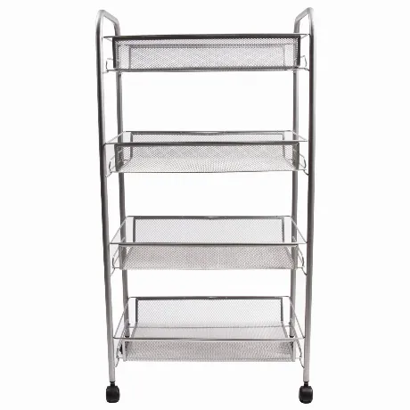 Этажерка (тележка) BRABIX офисно-бытовая 4 яруса, на колесах, ме...