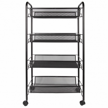 Этажерка (тележка) BRABIX офисно-бытовая 4 яруса, на колесах, ме...
