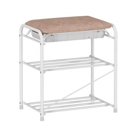 Подставка для обуви Альфа 13 с сиденьем и ящиком, белый ПДОА13СЯ...