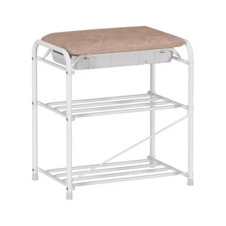 Подставка для обуви Альфа 13 с сиденьем и ящиком, белый ПДОА13СЯ...