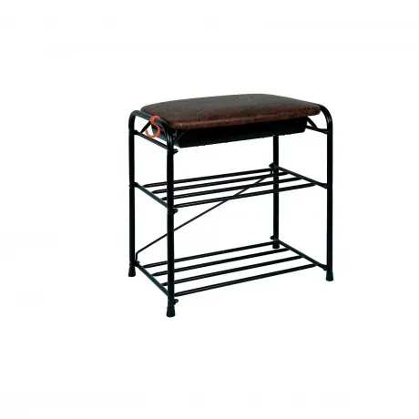 Подставка для обуви Альфа 13 с сиденьем и ящиком, черный ПДОА13С...