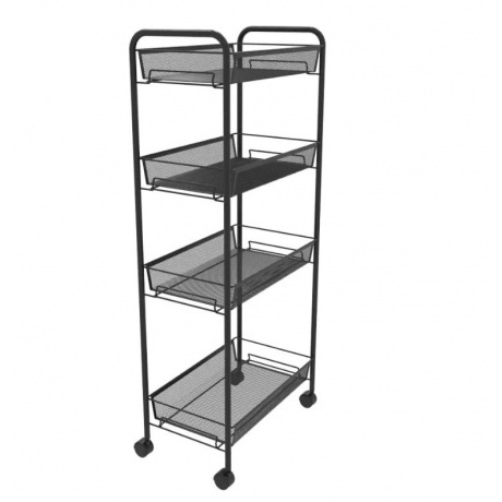 

Этажерка "Ладья 24 К" метал. на колесиках (44*25*100 см) черный Э 342 Ч