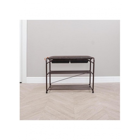 Подставка для обуви Альфа 23 с сиденьем и ящиком 65х30х48 см коричневая ПДОА23СЯ КОР 2476₽