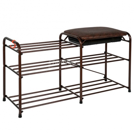 

Подставка для обуви "Альфа 33" с сиденьем и ящиком, медный антик ПДОА 33СЯ М хорошее состояние