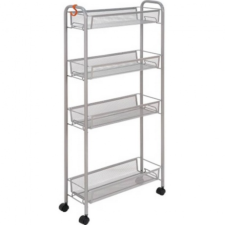 

Этажерка "Ладья 14К" метал. на колесиках (98,5х45х18 см) металлик Э 372 ГР хоошее состояние