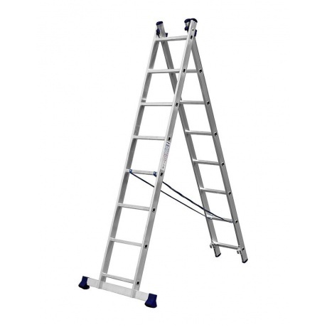 Лестница двухсекционная Сибин 38823-08 8 ступеней - фото 1