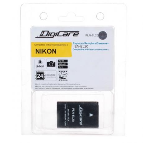 Аккумулятор DigiCare PLN-EL20 EN-EL20 для Nikon 1 J1, J2, J3, S1, Coolpix A - фото 1