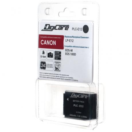 Аккумулятор DigiCare PLC-E12 / LP-E12 / EOS M, EOS 100 - фото 1