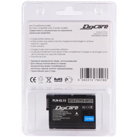 Аккумулятор DigiCare PLN-EL15 / EN-EL15 для D600, D800, D800E, D7000, D7100, Nikon 1 V1 - фото 3