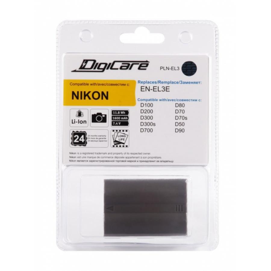 Аккумулятор DigiCare PLN-EL3 / EN-EL3e для D90, D700, D300S, D300, D200, D80, D50 окуляр для nikon d750 d610 d600 d300 d200 d80 d70 d50 2 шт