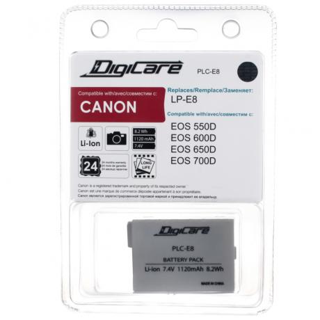 Аккумулятор DigiCare PLC-E8 / LP-E8 / EOS 550D, 600D, 650D, 700D - фото 1
