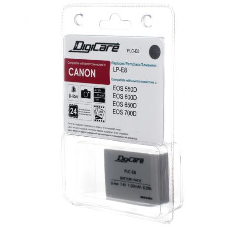 Аккумулятор DigiCare PLC-E8 / LP-E8 / EOS 550D, 600D, 650D, 700D - фото 2