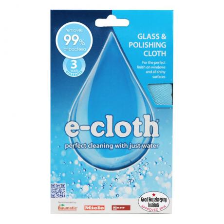 Салфетка для полировки и очистки стекла e-cloth 40х50см, голубая - фото 2