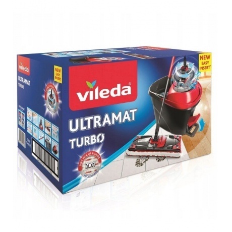 Набор для уборки VILEDA УЛЬТРАМАТ ТУРБО швабра с телеск.ручкой+ведро пед.отж