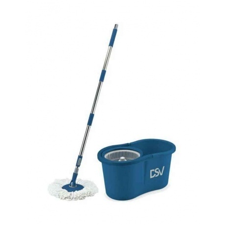 

Набор для влажной уборки,ведро с автоматической системой очистки,швабра,2 насадки, "DSV", Синий