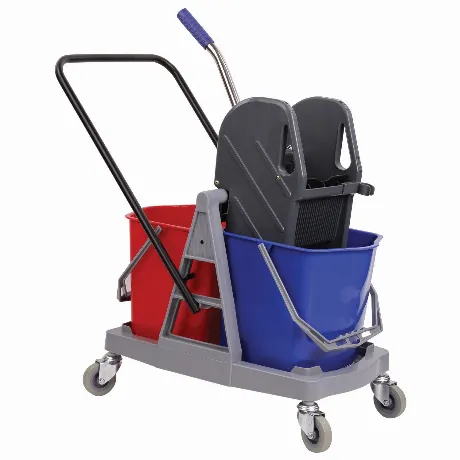 Тележка уборочная BRABIX, 2 съемных ведра 17 л, механический отж...
