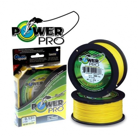 Леска плетеная Power Pro 92м Hi-Vis Yellow 0,13 (PP092HVY013) - фото 1