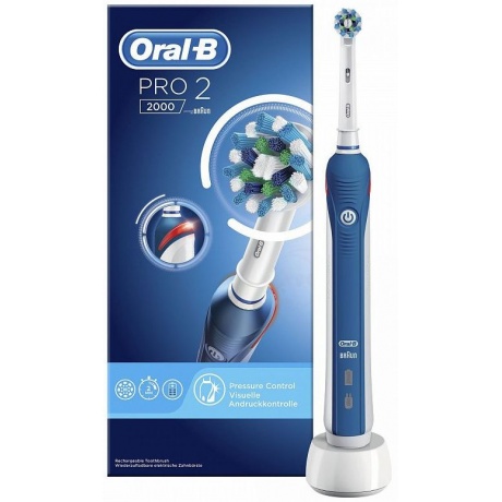 Зубная щетка электрическая Oral-B Professional Clean 2000 белый/голубой - фото 3
