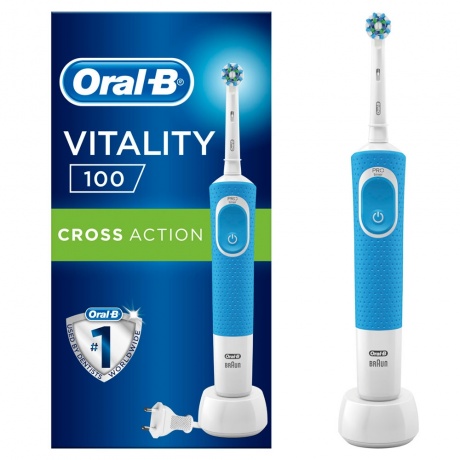 Зубная щетка электрическая Oral-B Vitality CrossAction 100 белый/синий - фото 2