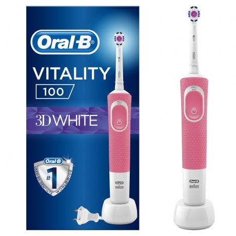 Зубная щетка Braun Oral-B Vitality D100.413.1 3DWhite Pink - фото 2