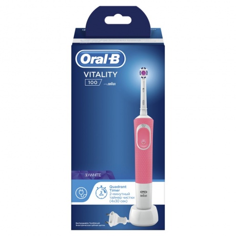 Зубная щетка Braun Oral-B Vitality D100.413.1 3DWhite Pink - фото 4