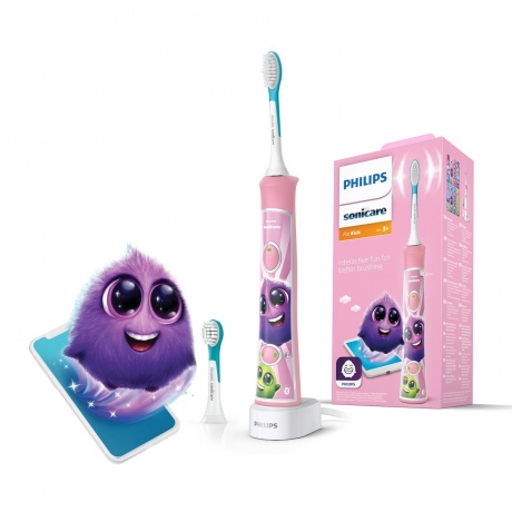 Зубная щетка электрическая Philips Sonicare For Kids HX6352/42 розовый - фото 1