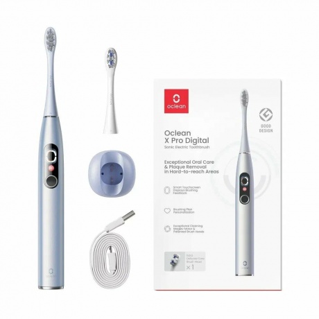 Электрическая зубная щетка Комплект Oclean X Pro Digital Set (Серебрянный) - фото 1