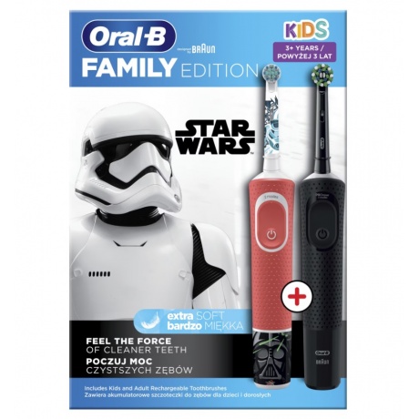 Комплект электрических зубных щеток Braun Toothbrush D103 Black + D100 Star Wars - фото 2