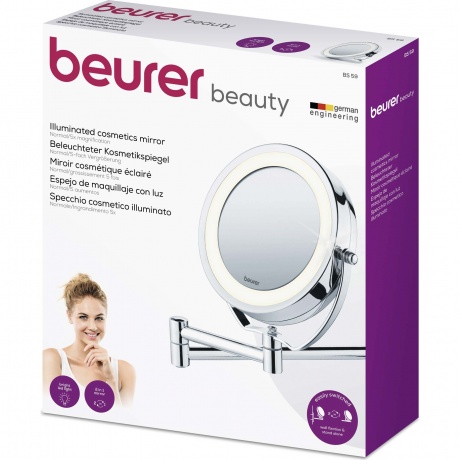 Косметическое зеркало BeurerBS59 круглое 11см настенное хром (584.10) - фото 3