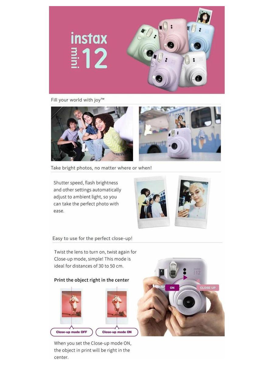 Моментальная фотокамера Fujifilm Instax Mini 12 Purple - фото 15
