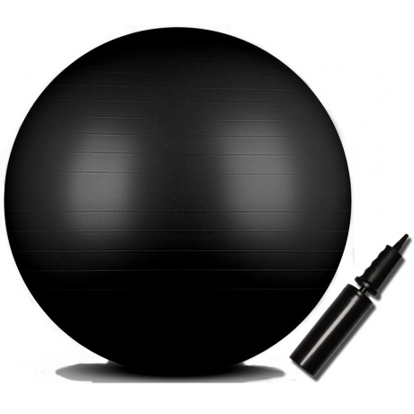 Мяч гимнастический INDIGO Anti-burst с насосом, IN002, Черный, 85 см - фото 1