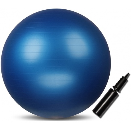 Мяч гимнастический INDIGO Anti-burst с насосом, IN002, Синий, 55 см - фото 1