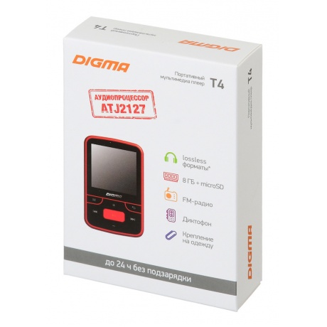 Цифровой плеер Digma T4 8Gb Black-Red - фото 8