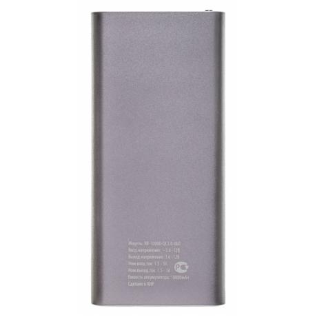 Мобильный аккумулятор Buro RB-10000-QC3.0-I&amp;O Li-Pol 10000mAh 3A+1.5A темно-серый 2xUSB - фото 3