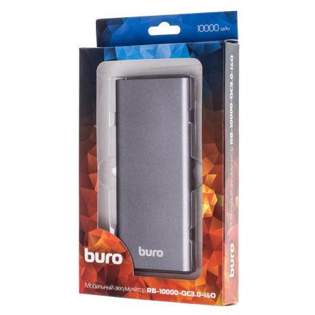 Мобильный аккумулятор Buro RB-10000-QC3.0-I&amp;O Li-Pol 10000mAh 3A+1.5A темно-серый 2xUSB - фото 6