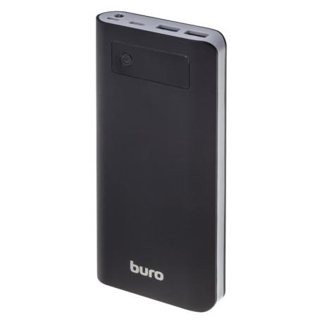 Мобильный аккумулятор Buro RB-20000-LCD-QC3.0-I&amp;O Li-Ion 20000mAh 3A+1.5A черный/темно-серый 3xUSB - фото 1