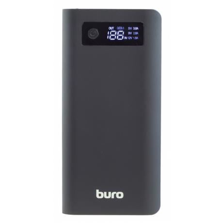 Мобильный аккумулятор Buro RB-20000-LCD-QC3.0-I&amp;O Li-Ion 20000mAh 3A+1.5A черный/темно-серый 3xUSB - фото 3