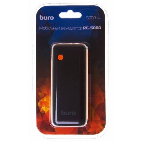 Мобильный аккумулятор Buro RC-5000BO Li-Ion 5000mAh 1A черный/оранжевый 1xUSB - фото 8